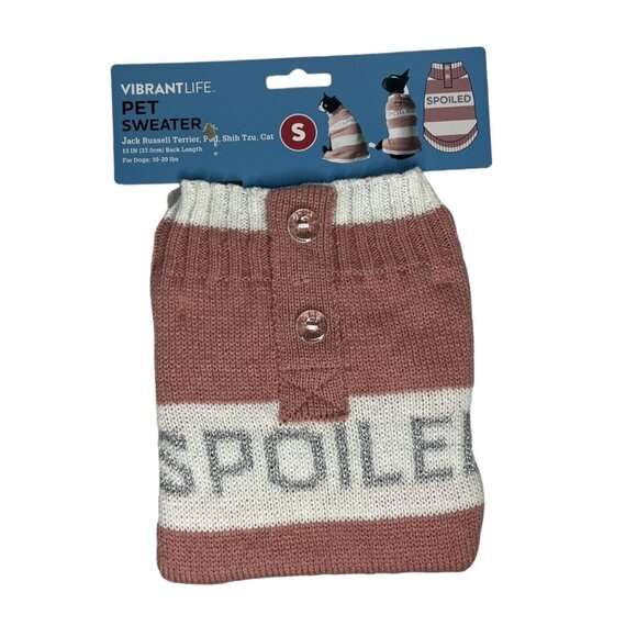 Vibrant Life Pet Sweater Spoiled Pink Size Small - Picture 1 of 10